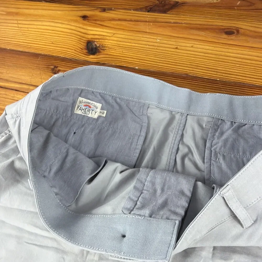 Faherty Men's Casual Golf Shorts Gray Size 34